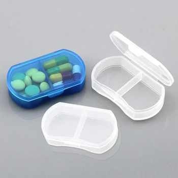 2-Grids Pilulku Medicíny Box Prenosný Drog Box Tablet Splitter Držiteľ Skladovanie Organizátor Kontajner Prípade Pilulku box Mini Dávkovač