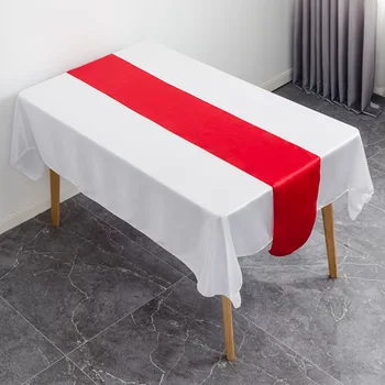 Dekorácie do hotela svadobné tkaniny polyester čistá farba hodvábny čaj tabuľky mat color_AN2092