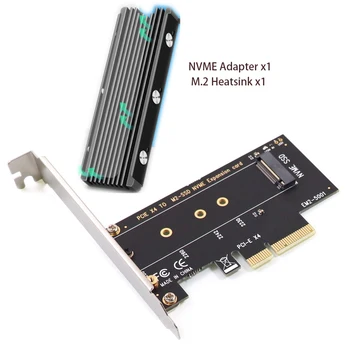 M. 2 SSD PCIE Adaptér Rozširujúca Karta Počítača, Adaptér Rozhrania M. 2 NVMe SSD NGFF Do PCIE 4.0 Podstavec s Hliníkový Chladič