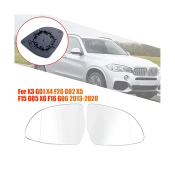 1Pair Vyhrievané Spätné Zrkadlo, Sklenený Objektív pre BMW X3 G01 X4 F26 G02 X5 F15 G05 X6 F16 G06 2013-2020 Bočné Dvere Krídlo Zrkadlo