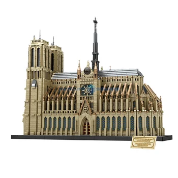 Notre Dame De Paris Model Stavebné Bloky MOC Francúzsko Cirkvi Múzeum Európskej Mesto, Orientačný bod Architektúry Nápady Tehly Hračka Auta Darček