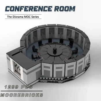 Film Konferenčná Miestnosť Diorama MOC Stavebné Bloky DIY Technológie Tehly Montáž Kreatívne Displej Model Hračky, Darčeky