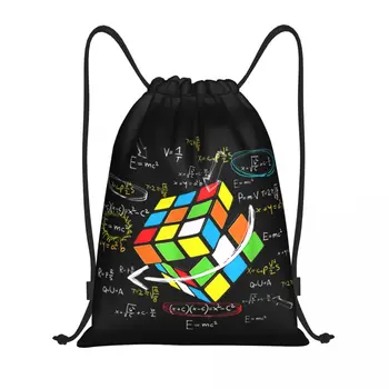 Matematika Rubiks Rubix Kocka Čiapky Šnúrkou Batoh Športové tašky pre Ženy, Mužov, Školenia Sackpack