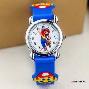 Super Mario 3D Silikónové Cartoon Deti Hodinky quartz Analógové Elektronické sledovanie Anime hry obrázok detské Hodinky narodeninám