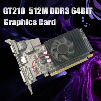 GT210 DDR3 512M 64Bit Grafická Karta PCIE 2.0 grafický procesor Kompatibilný s HDMI DVI VGA Ploche grafická Karta