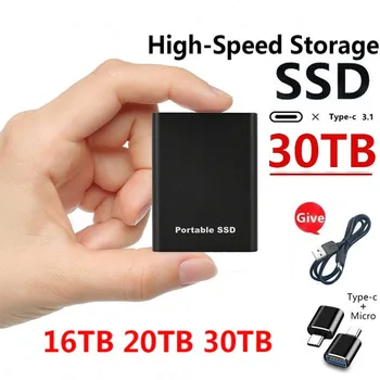 2022 Baru Portabel Pevný Disk Eksternal SSD 4TB 30TB Kapasitas ssd (Solid State Drive USB 3.1 Penyimpanan Notebook Ringan Mudah Dibawa