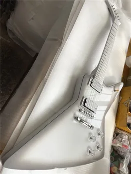 Prispôsobený Off-White Tvarované Elektrická Gitara Hmatníkom Čistá Biela