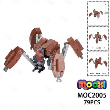 79PCS Malý Krab Droid MOC Stavebné Bloky Sci-Fi Film DIY Modely Zvierat Tehly Vzdelávacie Montáž Hračky Pre Deti Darček MOC2005