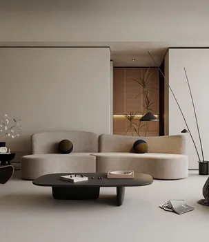 Taliansky minimalistický gauč, domov veľkosť byt dizajnér, J é j é zakrivené obývacia izba gauč, 2023 nový model