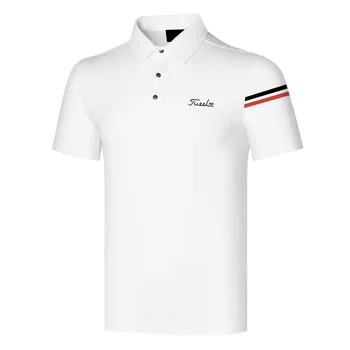 Letné Golfové Oblečenie Športové pánske Krátke Rukávy 2023 Mužov Bežné Vonkajšie Rýchlosť Suché Priedušná Golf Anti-Stojaci T-Shirt Top