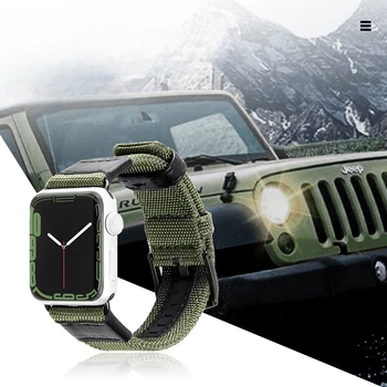 Pre Apple Hodinky Watchbands Jeep Plátno Nylon IWatch Series7/6/Se/5/4/3/2/1 Nahradiť Pôvodný Muži Ženy Lete Nové Hodinky Remienok