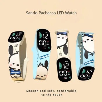 Sanrio Pachacco LED Hodinky Roztomilý Kreslený Digitálne Hodinky Bežné Móda Šport Náramok, Hodinky Elektronické Silikónové Náramkové Hodinky