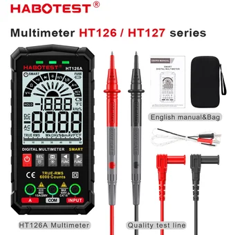 HABOTEST Multimeter Digitálny Profesionálny AC DC Napätia TRMS Prúdu Ohm 60mF Hz DIY Elektrikár Meter Tester HT126A/B HT127A/B