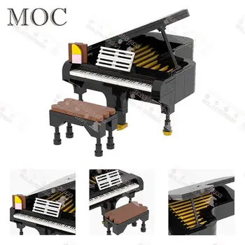 MOC4099 Grand Piano Stavebné Bloky, Tvorivosť Hudobný Nástroj Model Mesto Scény, Dekorácie Montáž Tehly Hračky Pre Deti Darček