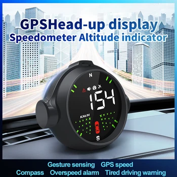 GPS HUD Auto Head-up Displej Otáčkomer nadmorská Výška Indikátor Rýchlosti Upozornenie Teplomer Digitálny Hodinami Príslušenstvo Pre Všetky Auta