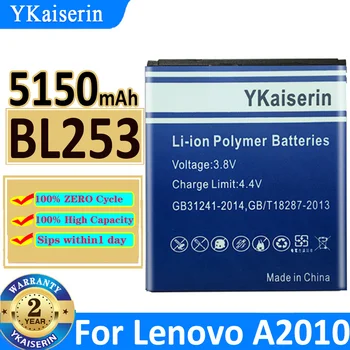 YKaiserin 5150mAh Nahradenie BL253 Mobilný Telefón Batéria Pre Lenovo A2010 A1000 A1000m 1000 Nabíjateľná Sledovacie Číslo