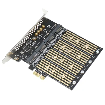 PCIe Na NVME Adaptér B Kľúč M2 M. 2 4 Port NGFF SATA SSD 10 gb / S PCI Express X1 Adaptéra PCI-E M. 2 Rozširujúca Karta Stúpacie