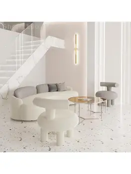 Moderné svetlo luxusné zakrivené salón krásy gauč baránok velvet technológie handričkou krém s oblečením obývacia izba jednoduchá malá