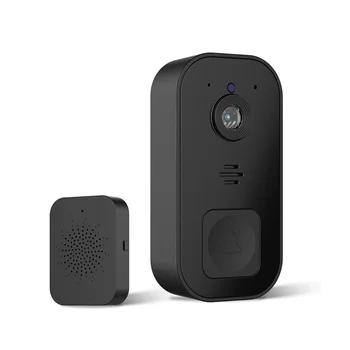 Bezdrôtový Video Zvonček Fotoaparát Zvonček Smart Zvonček Jednoduchá Inštalácia Podpory 2.4 G Wifi Black