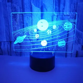 3D Lampa Ilúziu Priestoru Galaxy Nočné Svetlo pre Deti Nočného Domova Narodeniny, Vianočné Darčeky, Hračky