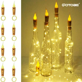 LED Vianočné Dekorácie Garland Fľaša Vína Korku Svetlá Nový Rok Dekor Rozprávkových Svetiel 2023 Dovolenku String Svetlo Pre Strán