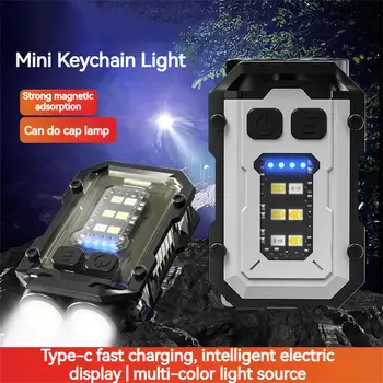 ortable Mini Keychain Svetlo LED Vysoké Svetlé Baterka Dual Zdroj Svetla Outdoor Camping, Rybárčenie Multi-funkčný Nástroj Baterky Lampy