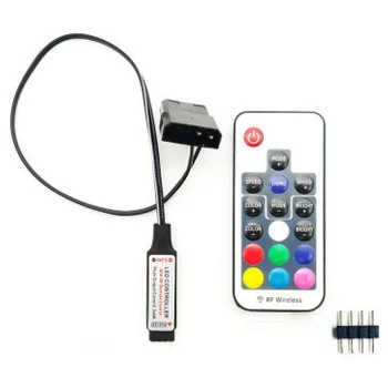 Počítač Ventilátor svetelný Efekt Radič,5V 3-Pin/12V 4-Pin RGB Ventilátor Zariadenia Drôt Control/Diaľkový ovládač s On/Off