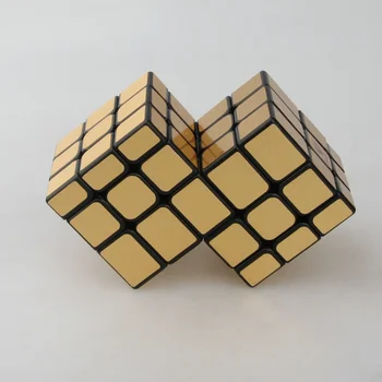 CubeTwist Dvojité 3x3 Mirror Gold Obväz Conjoined Magic Cube Rýchlosť Logická Hračka pre Deti, Chlapcov, Darčekové Farebné