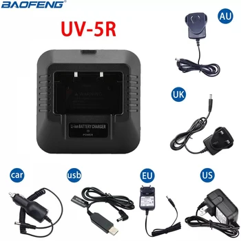 Baofeng UV-5R EU/US/UK/AU/USB/Auto Nabíjačka pre Baofeng UV-5R DM-5R Plus Portable Walkie Talkie UV 5R obojsmerná Rádiová