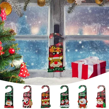 Vianočné Drevené Dvere Záves Háčiky Dekorácie Na Slávnostnú Strana Navrhne Hračky Dovolenku Santa A Snehuliak Ozdoby Vianočné Navidad 2023