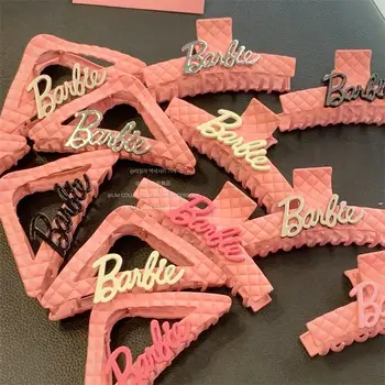 Sladké Pohode Barbie Girl Pink Kovové Koberčeky Veľké Písmeno Chytiť Klip Jednoduché Späť Hlava Žraloka Klip Pokrývku Hlavy Vlasy Príslušenstvo Dary