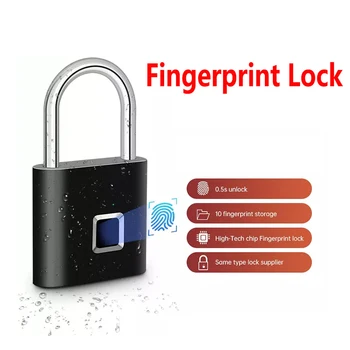 Odtlačkov prstov Zámok Keyless USB Nabíjateľné Nepremokavé Smart Thumbprint Visiaci zámok Proti krádeži Elektrická Mini Zámok Na Batožinu Prípade