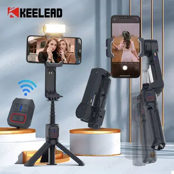 KEELEAD A10 Ručné Gimbal s Príponou Rod Selfie Stick s Vyplniť Svetla, Bezdrôtová Stabilizátor pre Smartphone iPhone