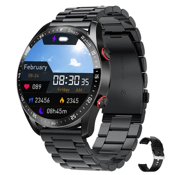 EKG+PPG Bluetooth Hovor Smart Hodinky Mužov prehrávač Hudby Nepremokavé Športové Fitness Tracker Nerezová Oceľ Remienok Smartwatch