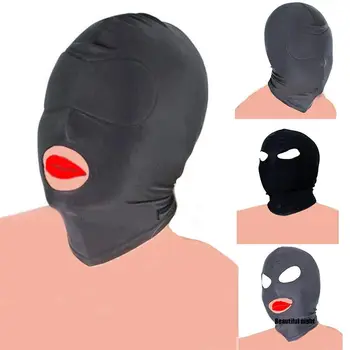 Spandex Hlavu Kapucňu, Elastickej Tkaniny Otvoriť Ústa, Kapota, Maska Tvárny Hlavu Masku Pokrývky hlavy BDSM Skrývanie Identity Kostým pre Dospelých Hračky