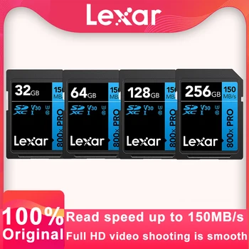 Lexar SD Kartu 800X Pro 128 GB 64 GB 32 GB Pamäťovú Kartu Classe 10 3D 4K V30 Video Vysokej Rýchlosti, Kapacity UHS-I 150MB/s Kartu pre Kameru