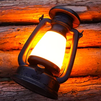 LED Camping Typ Lampy-C, USB Solárne Nabíjanie Vintage Ručné Camping Svetlo 800mAh/1200mAh Vodotesný pre pešiu Turistiku Kaviareň Restuarant