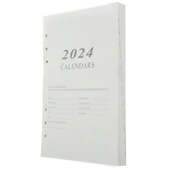 2024 anglický Program Stranu Knihy A5, Plánovanie činnosti Notebook Vrecko Podušku Loose-leaf Plánovač Office Príslušenstvo poznámkový blok Vestník