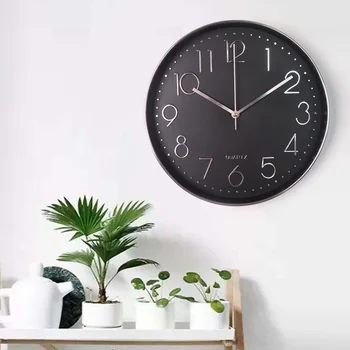 Plastové kolo 30 cm Nordic jednoduché tichý quartz nástenné hodiny pokojné sweep non kliešť domov umelecké dekorácie, nástenné hodiny moderný dizajn