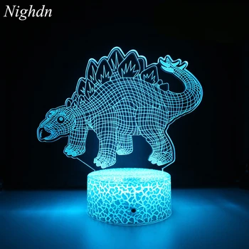 Nighdn 3D Ilúziu Dinosaura Lampa Led Nočné Svetlo pre Deti Izba Dekor USB Konektor v Stolové Lampy, Narodeniny Vianočný Darček pre Chlapcov