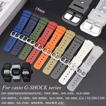 Sledujte Kapela Popruh Pre Casio G-Shock DW-6900 5600E GW-M5610 GA-2100 GD110 GLS8900 16 Silikónové Živice Watchbands Zápästia