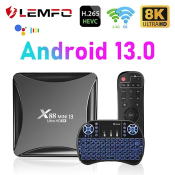 LEMFO Smart TV BOX 2023 Nové X88 13 Mini RK3528 Android 13.0 2.4 G 5G Dual WIFI Podpora 4K 8K Vedi Media Player Set-Top-Box