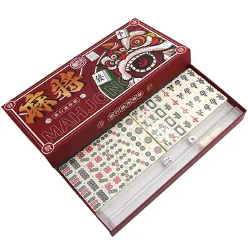 Prenosný Mini Mahjong Hra so 144 Dlaždice (Tradičná Čínština) Domáce Cestovné Strany, Doskové Hry, pre Dospelých, Deti Na Voľný Čas
