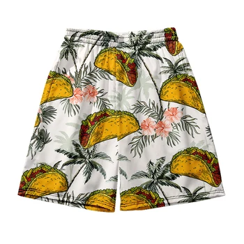 Havajská Beach Šortky pánske a dámske oblečenie 3D digitálna tlač bežné šortky Módny trend pár Nohavice