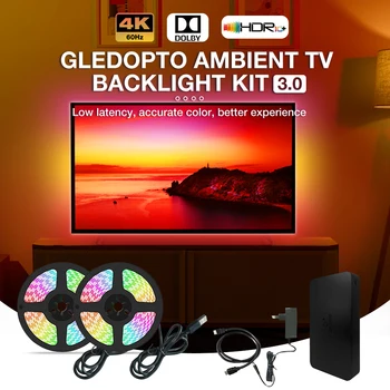 Gledopto Dokonalý TV Podsvietenie Auta 3.0 Pásy Svetla RGBIC kompatibilný s HDMI SYNCHRONIZÁCIE chcete Nastaviť Farbu Zmeniť Vychutnať Osvetlenie Podpora 4K 60Hz