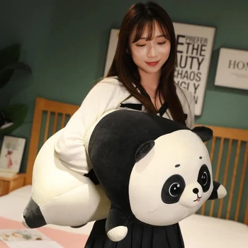 Krásne Baby Obor Leží Panda Bear Plyšové Hračky Mäkké Plyšové Zvieratko Bábika Vankúš Vankúš Cartoon Domov Posteľ Dekor Elegantný Darček