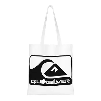 Kawaii Tlač Quiksilvers Logo Tote Nákupné Tašky Prenosné Plátno Ramenný Shopper Surfovanie A Skateboarding Kabelka