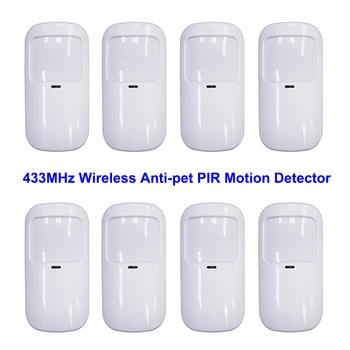 Biela Bezdrôtový 433MHz Infračervený Detektor Pohybu PIR, Alarm Senzor Smart Anti-pet pre Home Security Hosť Príslušenstvo EV1527 Kód