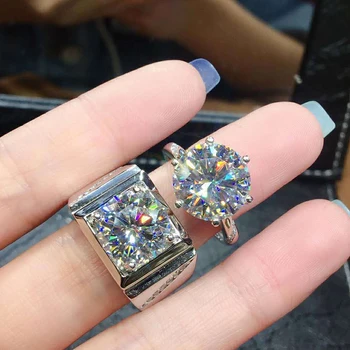 Nové 2021 Nové Milovníkov' Snubné Prstene pre Ženy/Mužov Luxusné Vykladané Veľké Cubic Zirconia Módne Pár Prstene Strieborné Farebné Šperky