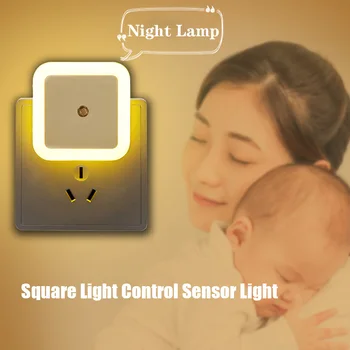 LED Plug-in Nočné Svetlo Námestie Lampa Ovládanie Senzorové Svetlo Vnútorné Atmosféru Lampa Mini Domáce Úspory Energie Nočné Svetlo EÚ/USA